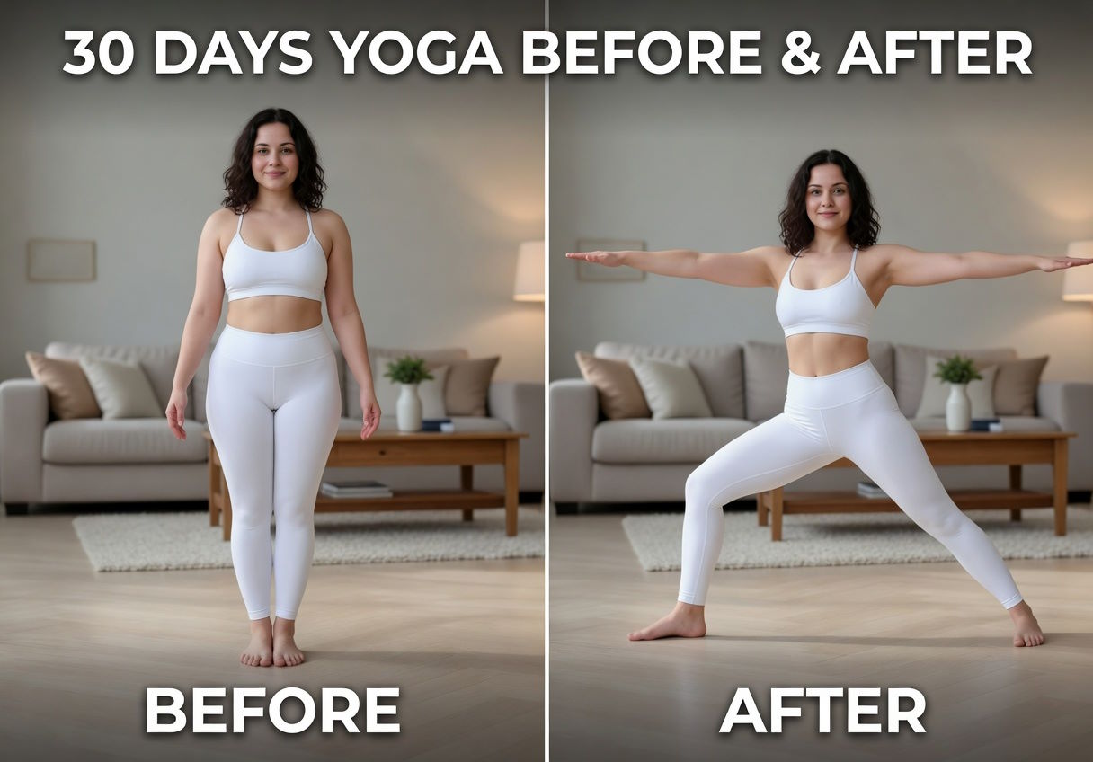 30 Days Yoga Before and After