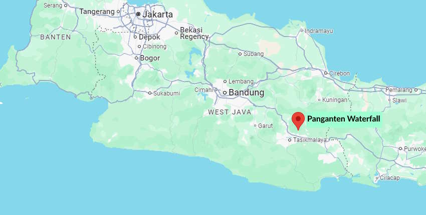 Panganten Waterfall in Indonesia Map